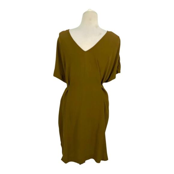 Madewell Downtown Tie-Back Dress Weathered Olive Size Large $118 MSRP - Picture 2 of 9